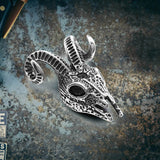 Punk Horned Goat Stainless Steel Skull Pendant