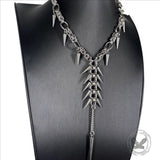Punk Irregular Studded Long Tassel Stainless Steel Necklace