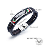 Punk Jesus Suffering Leather Woven Stainless Steel Bracelet