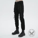 Punk Lace Up Ripped Men's Pants | Gthic.com