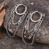 Punk Long Tassel Chain Stainless Steel Earrings | Gthic.com