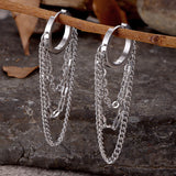 Punk Long Tassel Chain Stainless Steel Earrings | Gthic.com