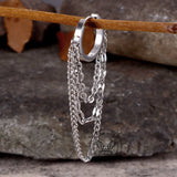 Punk Long Tassel Chain Stainless Steel Earrings | Gthic.com