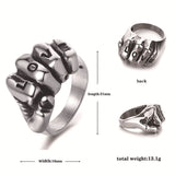 Punk Love Letter Domineering Fist Stainless Steel Ring | Gthic.com