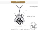 Punk Mechanical Gear Beetle Stainless Steel Pendant