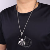 Punk Mechanical Gear Beetle Stainless Steel Pendant | Gthic.com