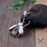 Punk Mechanical Gear Beetle Stainless Steel Pendant | Gthic.com