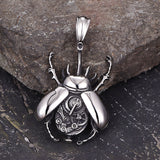 Punk Mechanical Gear Beetle Stainless Steel Pendant