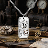 Punk Mechanical Rotating Gears Stainless Steel Pendant | Gthic.com