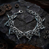Punk Multi-Spike Studded Alloy Biker Bracelet | Gthic.com
