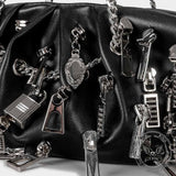 Punk Multi-Zipper Head PU Leather Edgy Handbag