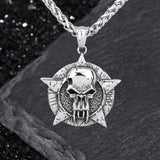Punk Pentagram Skull Stainless Steel Pendant