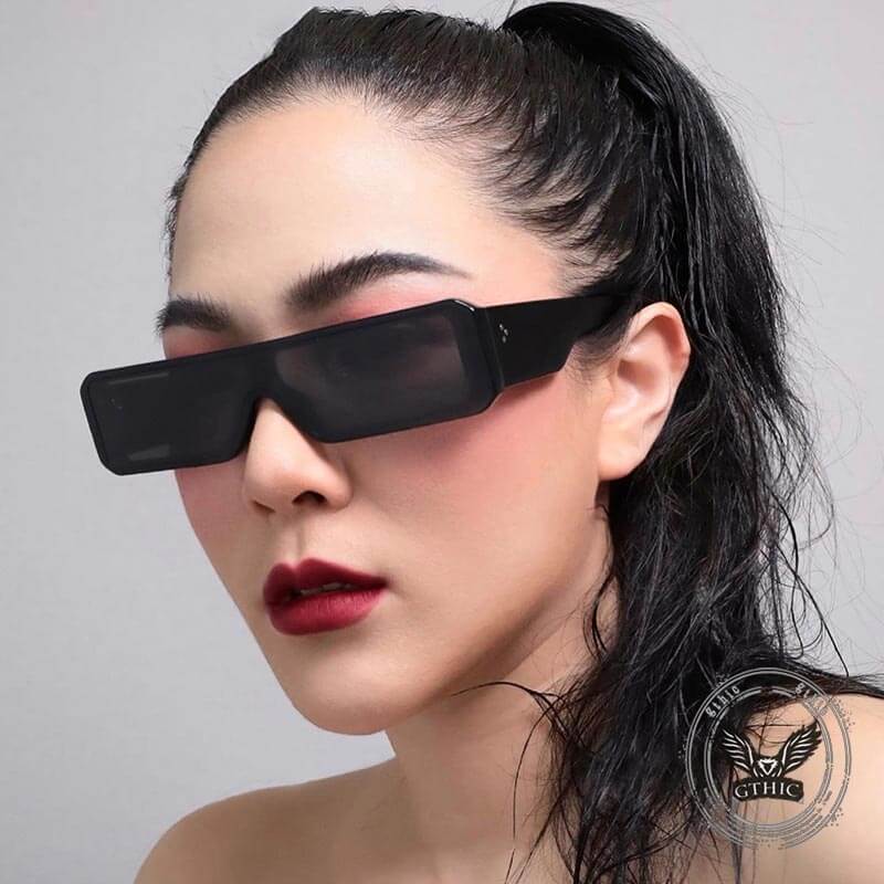 one piece goggles Punk Personality One-Piece Square Frame PC Sunglasses