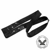 Punk Pleated PU Leather Patchwork Flared Pants