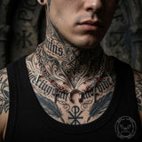 Punk Red Bead Horseshoe Rivet Cross Stainless Steel Necklace | Gthic.com