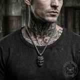 Punk Red Eye Skull Head Stainless Steel Pendant | Gthic.com