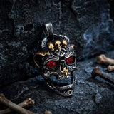 Punk Red Eye Skull Head Stainless Steel Pendant