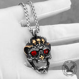 Punk Red Eye Skull Head Stainless Steel Pendant