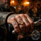 Punk Rhombus 1%ER Skull Stainless Steel Ring | Gthic.com