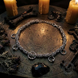 Punk Ring Woven Chain Stainless Steel Clavicle Necklace