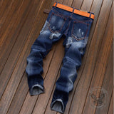 Punk Ripped Distressed Straight-Leg Vintage Jeans | Gthic.com