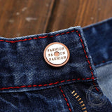 Punk Ripped Distressed Straight-Leg Vintage Jeans