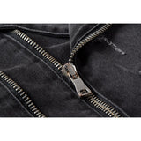 Punk Ripped Patch Men's Denim Biker Jacket