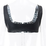 Punk Rivet Lace-Up Design Pu Leather Crop Vest Top 03 | Gthic.com
