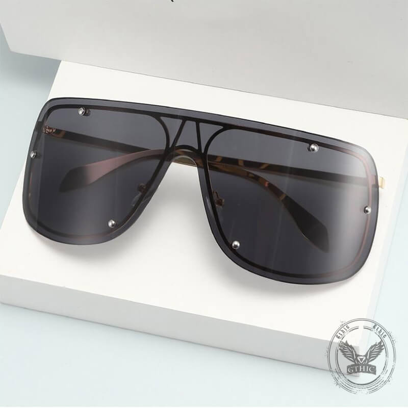 Punk Rivet Large Frame Metal Rimless PC Sunglasses – GTHIC display picture 1