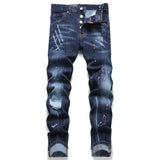 Punk Rivet Patch Cotton Men's Skinny Pants | Gthic.com