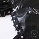 Punk Rivet Studded Slim Y2K PU Leather Camisole