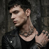 Punk Rivets Rings Stainless Steel Clavicle Necklace | Gthic.com