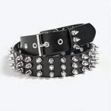 Punk Rock Spiked Rivet Handmade PU Leather Belt | Gthic.com