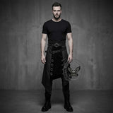 Punk Rock Strapped Halloween Open Front Half Skirt | Gthic.com