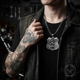 Punk Route 66 Motorcycle Stainless Steel Biker Pendant | Gthic.com