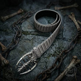 Punk Scorpion Buckle Crocodile-Embossed PU Leather Belt