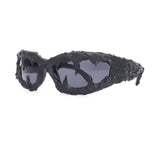 Punk Sharp Teeth Design Drip Glue PC Sunglasses