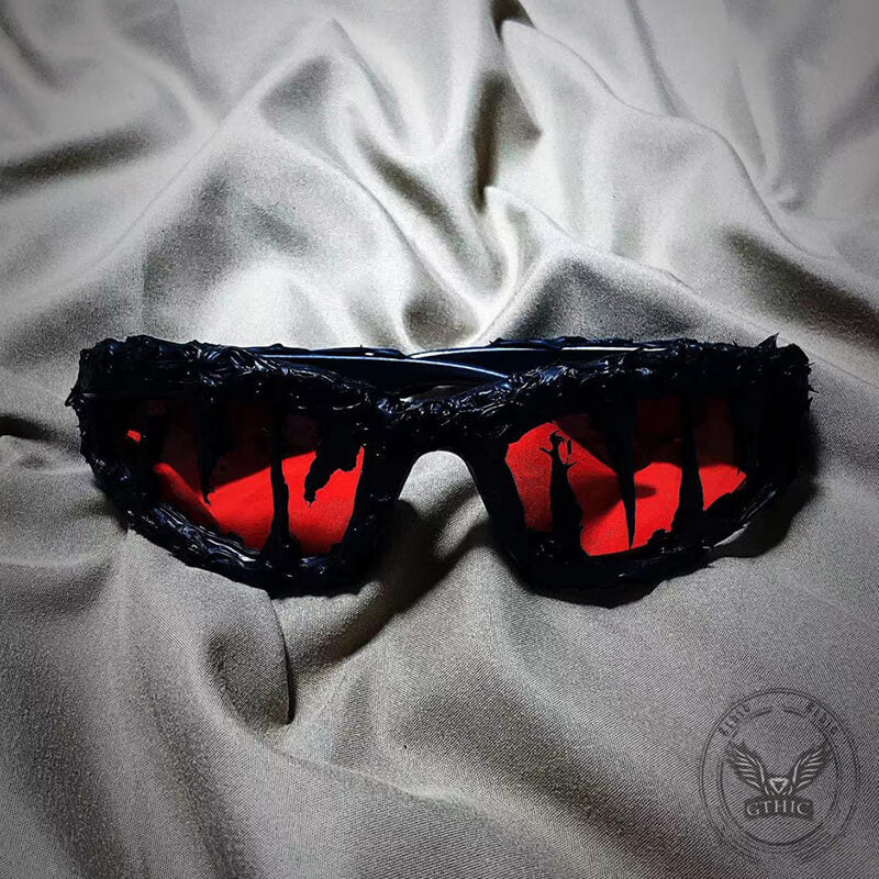 Punk Sharp Teeth Design Drip Glue PC Sunglasses – GTHIC display picture 1