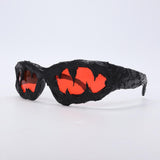 Punk Sharp Teeth Design Drip Glue PC Sunglasses
