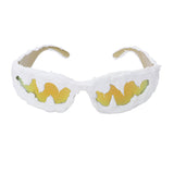 Punk Sharp Teeth Design Drip Glue PC Sunglasses