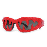 Punk Sharp Teeth Design Drip Glue PC Sunglasses