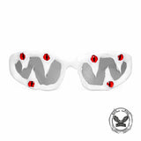 Punk Sharp Teeth Eyeballs Drip Glue PC Sunglasses