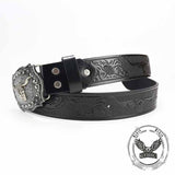 Punk Silver Bull Head Buckle Embossed PU Leather Belt 02 | Gthic.com
