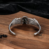 Punk Skeleton Hand Skull Head Stainless Steel Open Bracelet