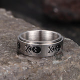 Anello girevole in acciaio inossidabile con croce di teschio