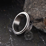 Anello girevole in acciaio inossidabile con croce di teschio