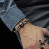 Punk Skull Head Cuban Link Stainless Steel Bracelet | Gthic.com