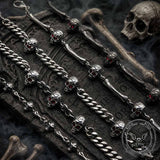 Punk Skull Head Stainless Steel Biker Bracelet | Gthic.com
