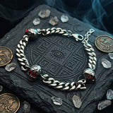 Weisheits-Totenkopf-Armband aus Edelstahl