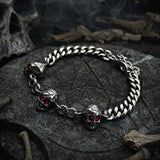 Weisheits-Totenkopf-Armband aus Edelstahl